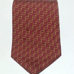 J.S. Bank Corporate Collection silk tie extra long in red with yellow